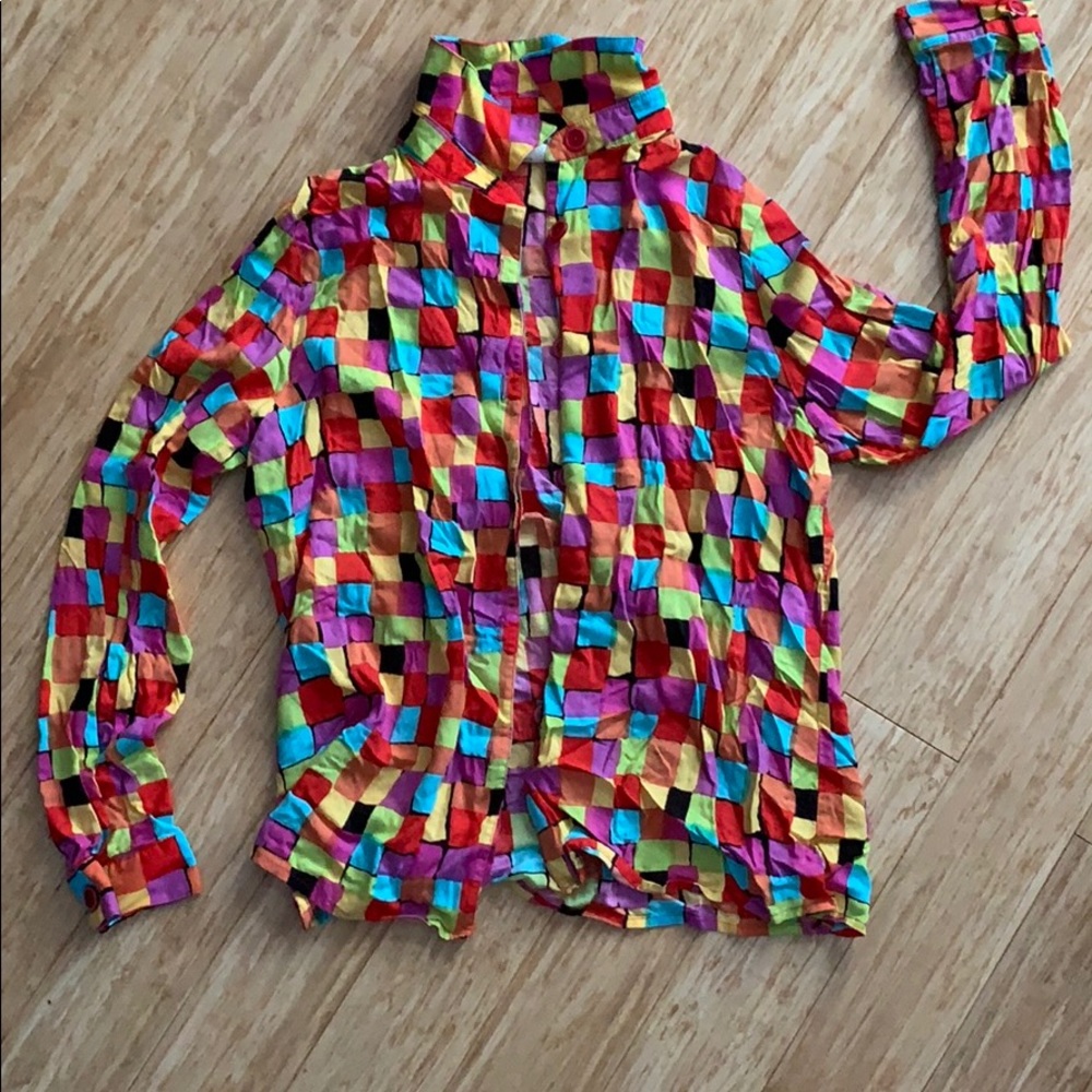 SOLD Vintage Long sleeve multicolores button down